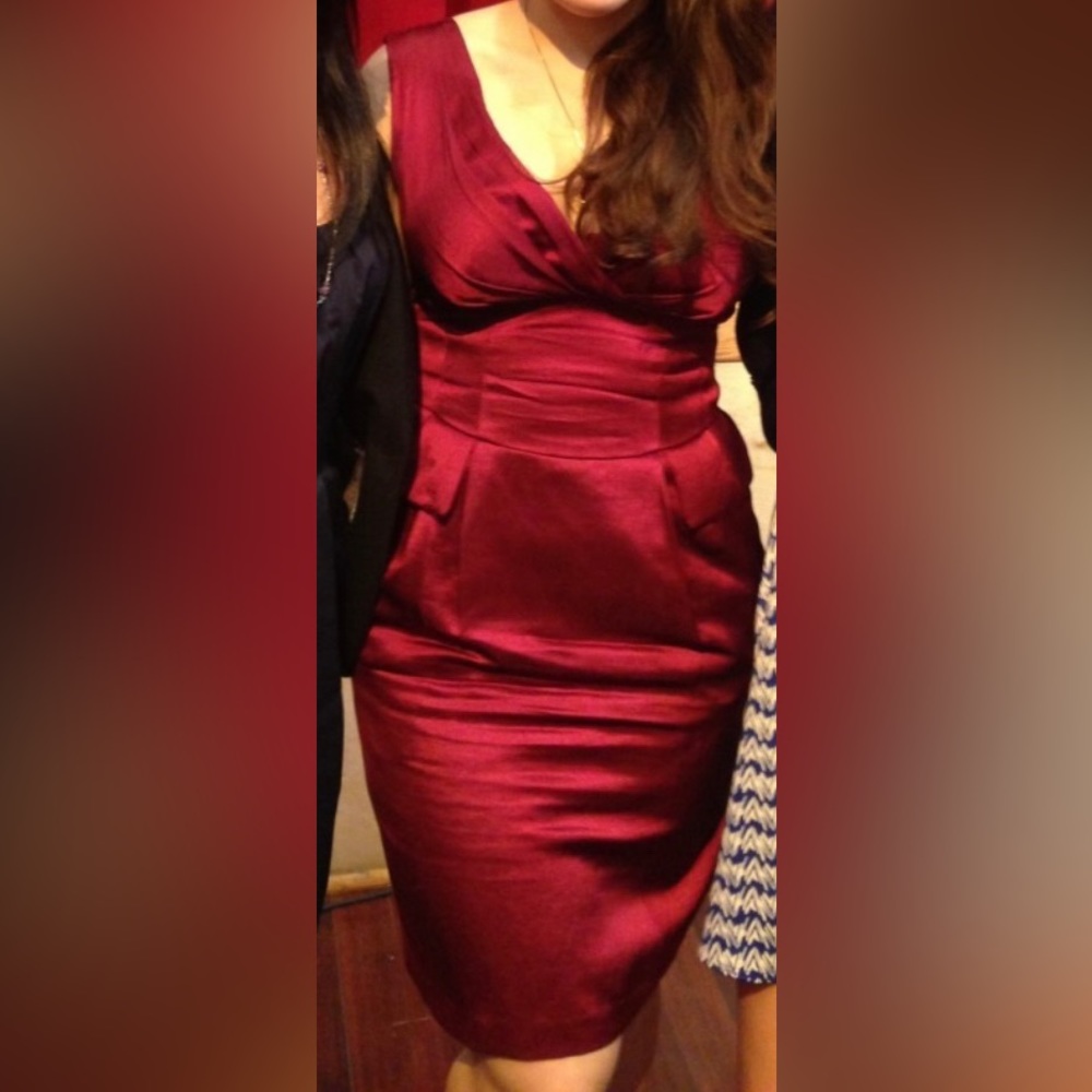 Nanette Lepore satin burgundy dress